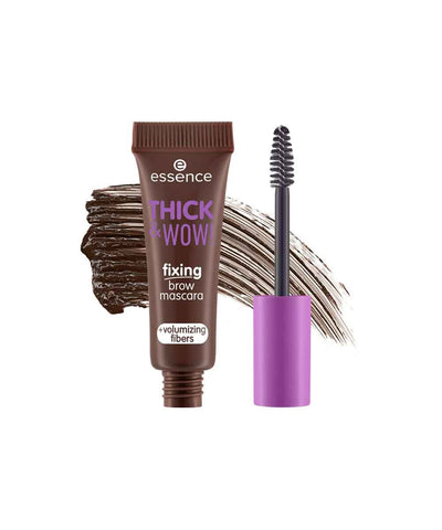 Essence Thick & Wow Fixing Brow Masscara & Volumizing Fibers (Shade 03 Brunette Brown) - 6ml