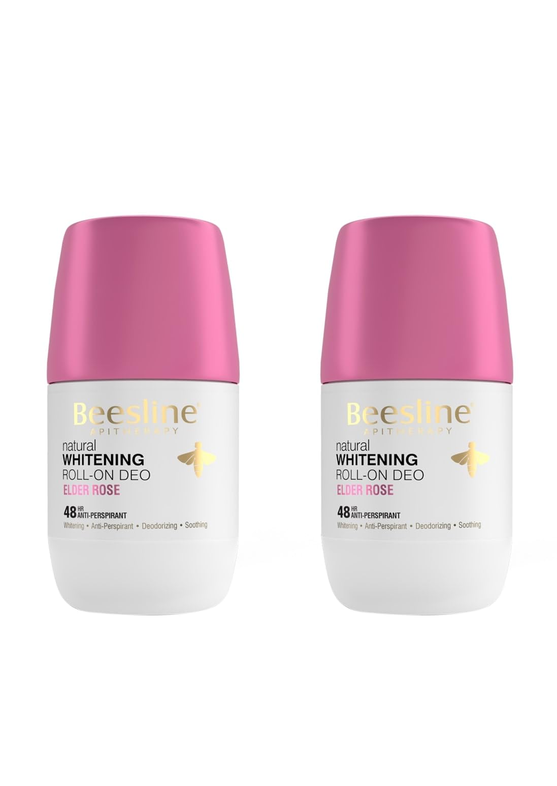 Beesline Natural Whightning (Elder Rose) Roll On Duo 4in1 Formula 48h Anti-prespirant 50ml - 2PCS