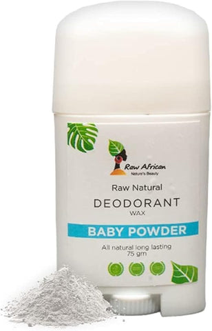 Raw African Naturals Beauty Deodorant Stick Baby Powder Whitening Effect 75ml