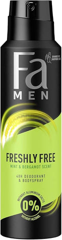 Fa Men Freshly Free Mint & Bergamot scent 48h Deodorant 150ml