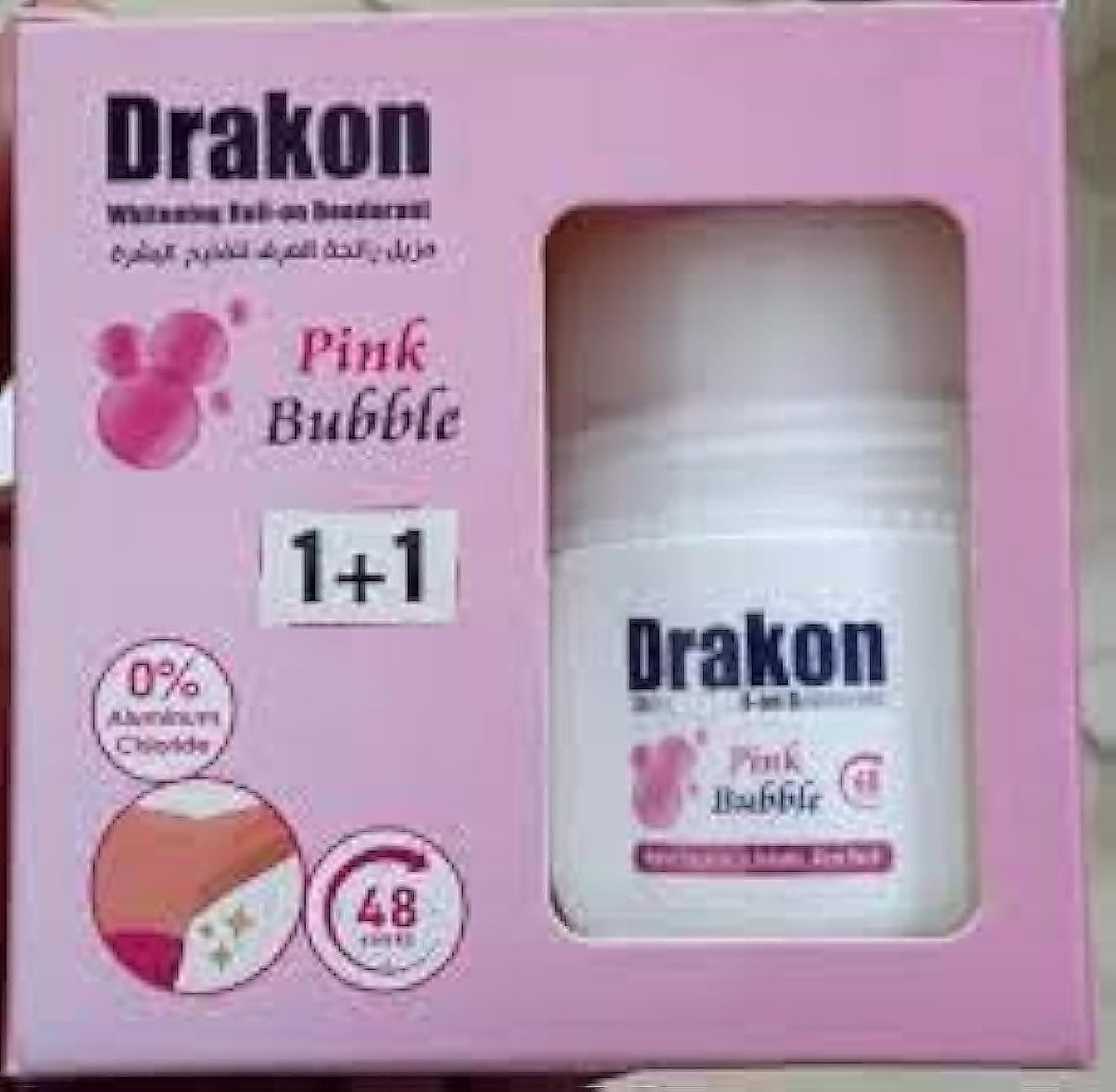 Drakon Whitening Roll-On Deodorant 48h Offer (1+1) Pink Bubble 50ml