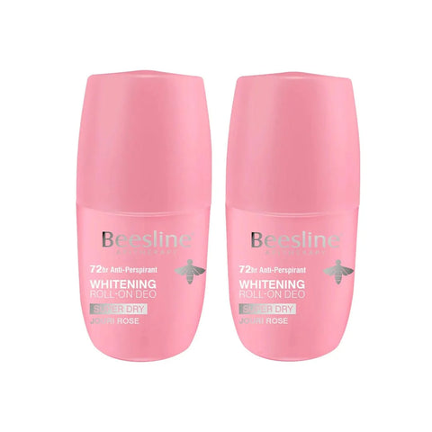 Beesline Natural Whightning (Super Dry Jouri Rose) Roll On Duo 4in1 Formula 48h Anti-prespirant 50ml - 2PCS