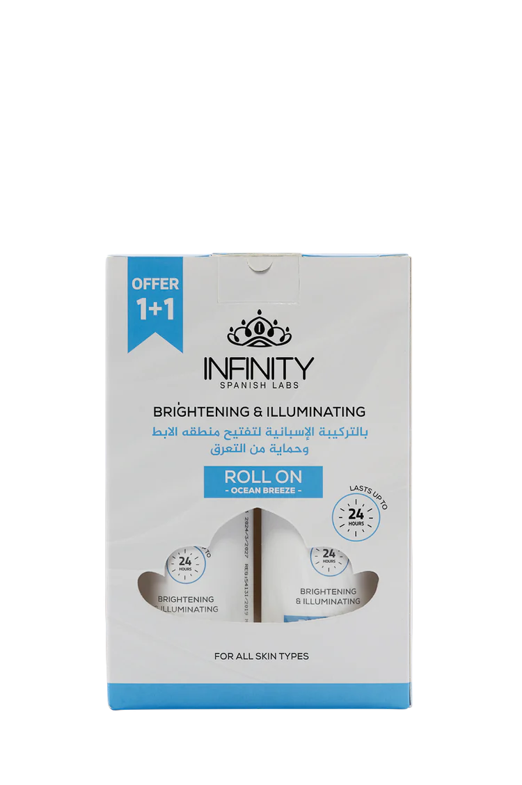 Infinity Brightning & Illuminating Roll On Ocean Breeze For All Skin Types ( Offer Pack 1+1 ) 80ml - 2Pcs