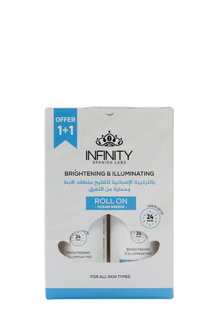 Infinity Brightning & Illuminating Roll On Ocean Breeze For All Skin Types ( Offer Pack 1+1 ) 80ml - 2Pcs