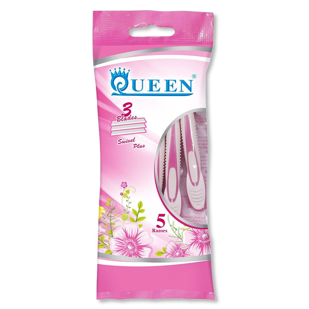 Queen Swivel Plus 3 Blades Razors Fpr Woman - 5Pcs