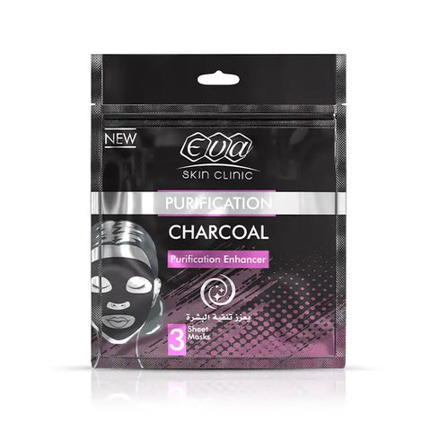 Eva Skin Clinic Purification Charcoal Purification Enhancer Sheet Masks -3PCS