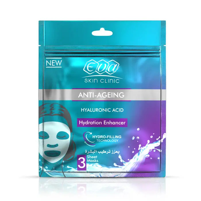 Eva Skin Clinic Anti-Ageing Hyaluronic Acid Hydration Enhancer Sheet Mask- 3PCS