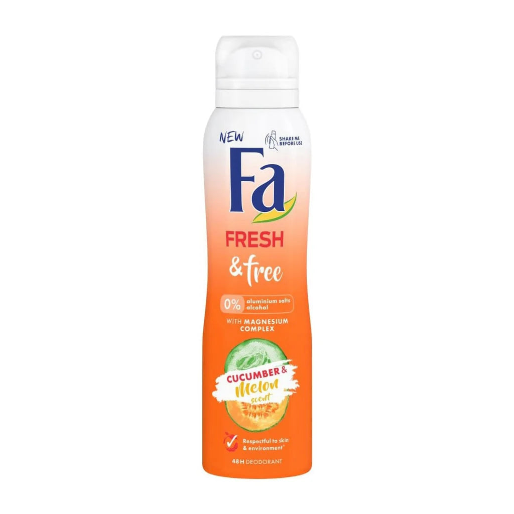 Fa Freshly Free Deodorant with Melon & Cucumber Without Alcohol & Without Aluminium Salts 200ml