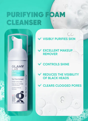 Glamy Lab Purifying Foam Cleanser For Oily Acne Prone Skin 150ml