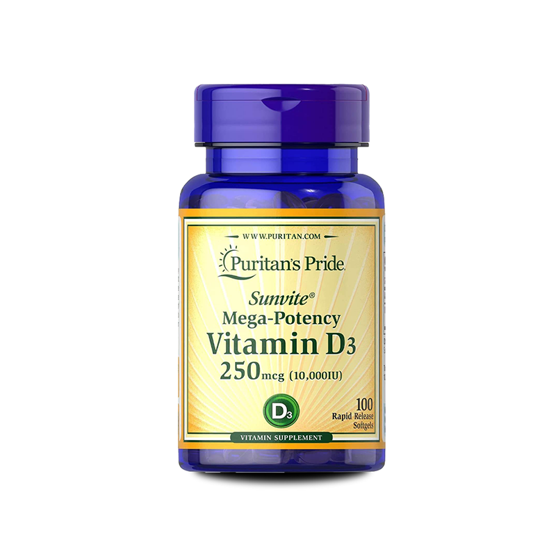 Puritans Pride Vitamin D3 250mcg (10000IU) 100Tabs